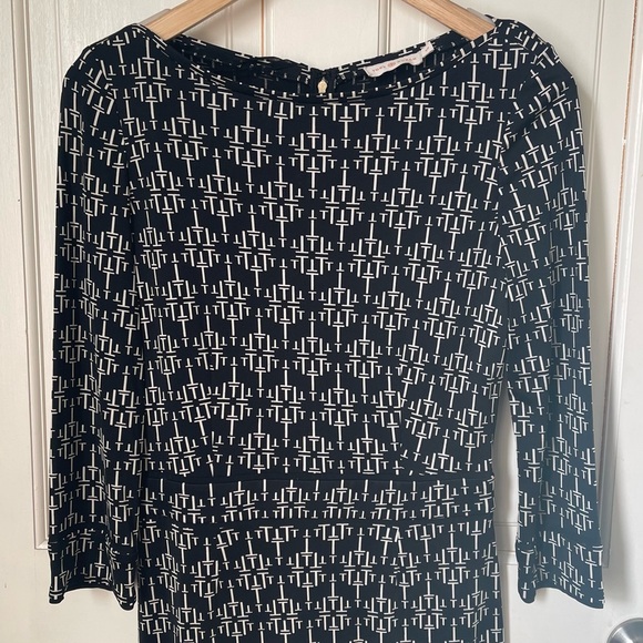 Tory Burch 100% Silk Geometric Shift Dress Small Professional Office Career Work - Picture 3 of 11